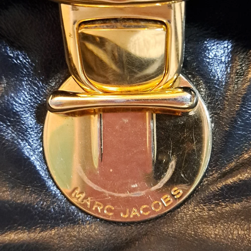 Authentic Marc Jacobs Black Leather Shoulder Bag, EUC!!